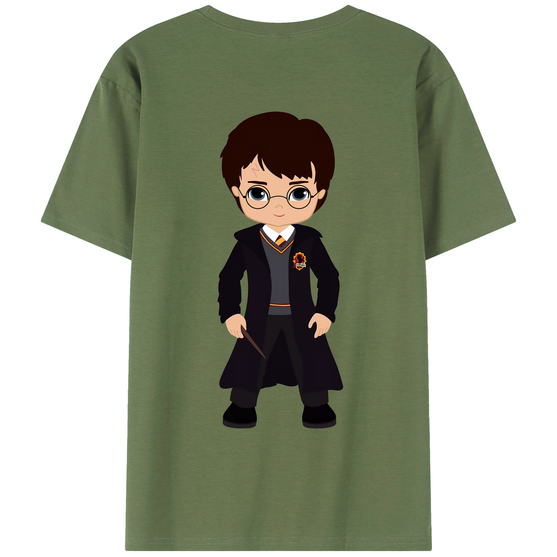 （画像用） Harry Potter ハリー・ポッターシリーズ 綿100％ メンズ半袖Tシャツ（バックプリント） 通気性